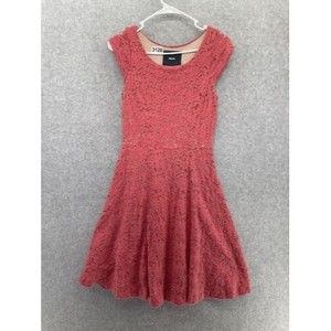 Maeve Women's Pullover Dress Salmon Pink Fit & Flare Cap Sleeve Size XS Lace